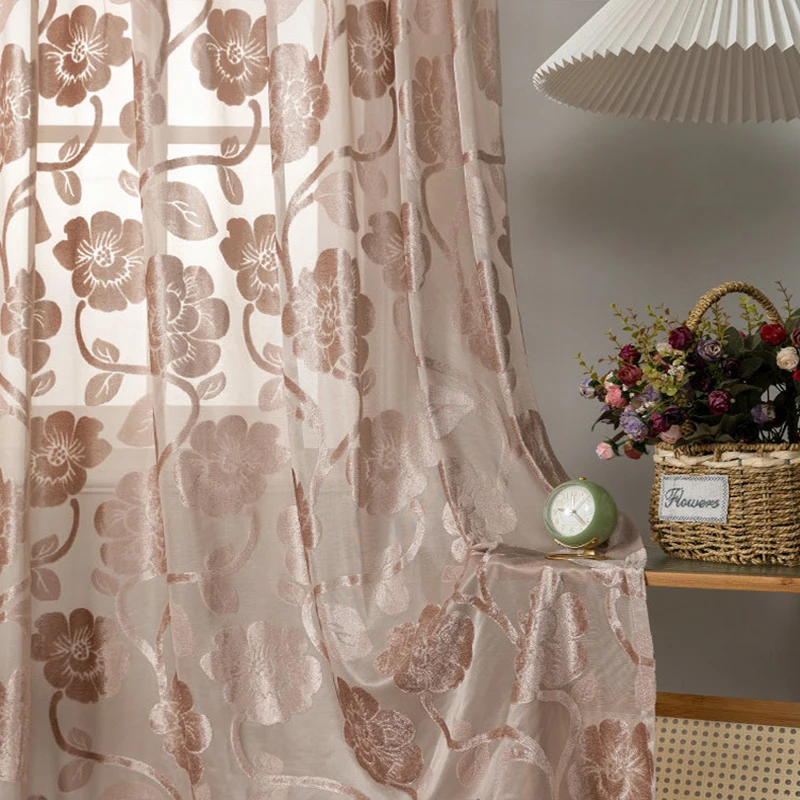 Jacquard Embossed Tulle Curtains American Pastoral Flowers with Semi Blackout Curtains For Living Room Kitchen Decoration JD229
Jacquard Embossed Tulle Curtains American Pastoral Flowers with Semi Blackout Curtains For Living Room Kitchen Decoration JD229