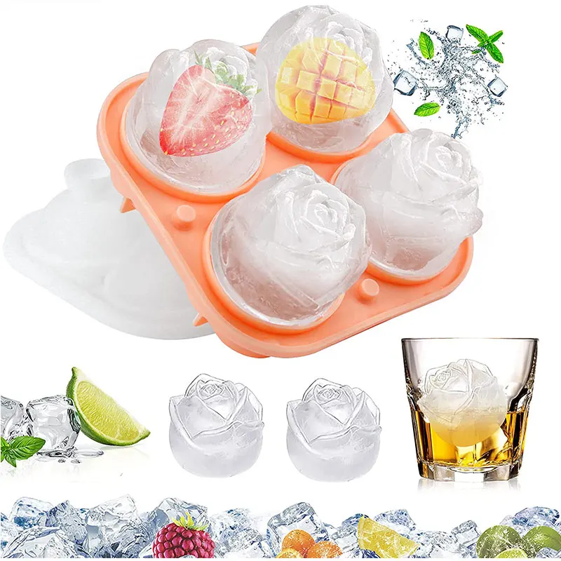 5x5.5cm Ice Cube Silicone Molds for Ice Cube with Lid 4 Holes Rose Flower Shape Reusable Ice Cube Tray Ice Cream Maker Tool
5x5.5cm Ice Cube Silicone Molds for Ice Cube with Lid 4 Holes Rose Flower Shape Reusable Ice Cube Tray Ice Cream Maker Tool
