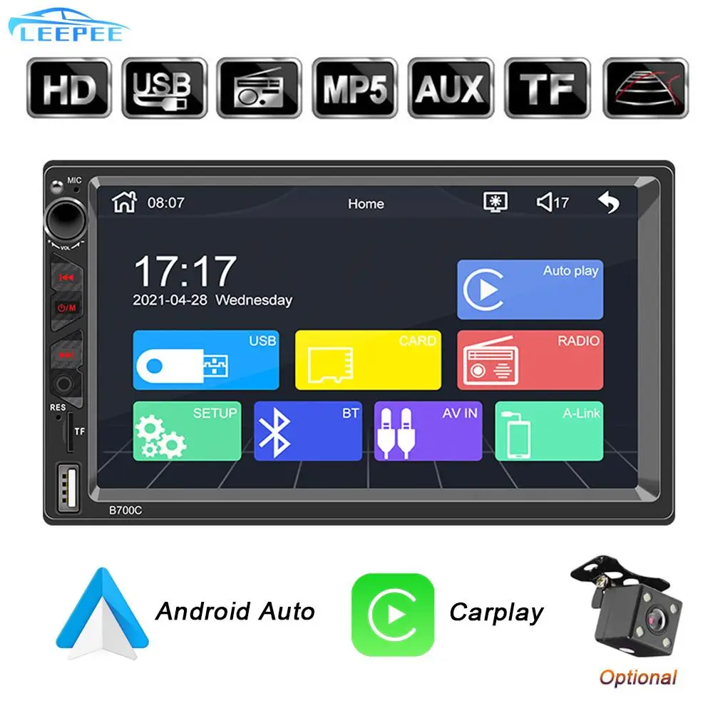 Carplay Android Auto Car Radio Touch Screen 7 Inch Mirror Link 2 Din FM Receiver Multimedia Player Bluetooth Hands-free TF USB
Carplay Android Auto Car Radio Touch Screen 7 Inch Mirror Link 2 Din FM Receiver Multimedia Player Bluetooth Hands-free TF USB