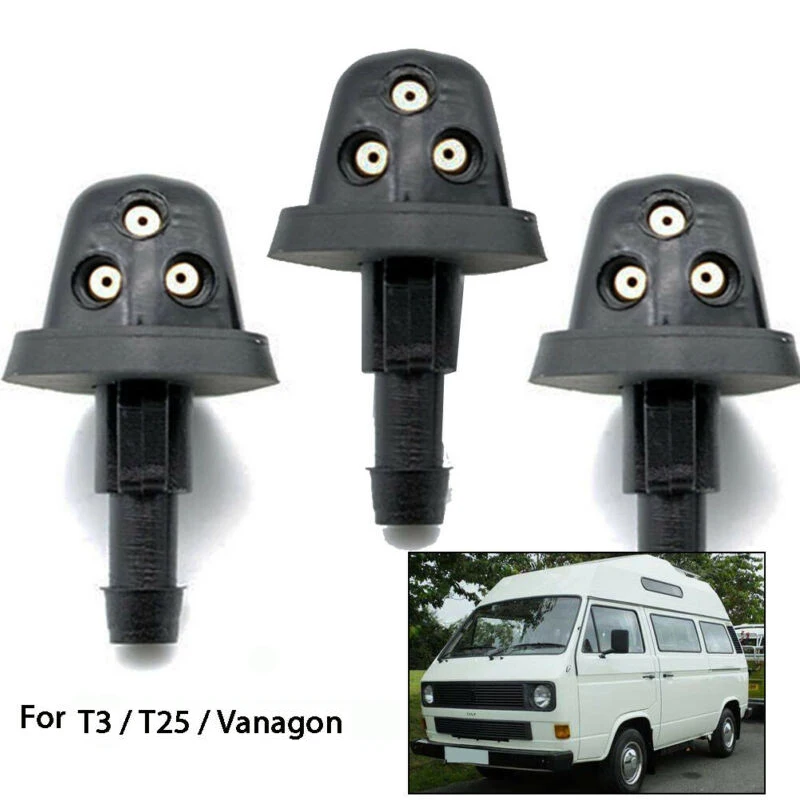 3pcs For T25 T3 Vanagon Front Rear Windshield Washer Jet Nozzles Triple Washers Durable & Practical To Use Efficient Cleaning
3pcs For T25 T3 Vanagon Front Rear Windshield Washer Jet Nozzles Triple Washers Durable & Practical To Use Efficient Cleaning