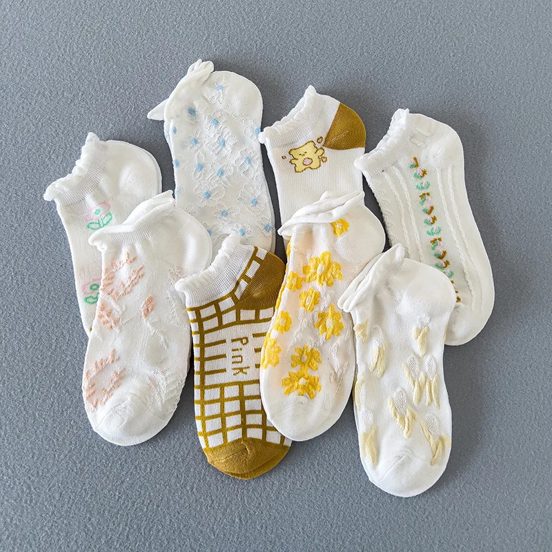 Breathable Women Socks Cute Flowers Ruffle Socks Ankle Harajuku Kawaii Cotton Spring Summer Girls Fashion Designer Socks Sox 
Breathable Women Socks Cute Flowers Ruffle Socks Ankle Harajuku Kawaii Cotton Spring Summer Girls Fashion Designer Socks Sox
