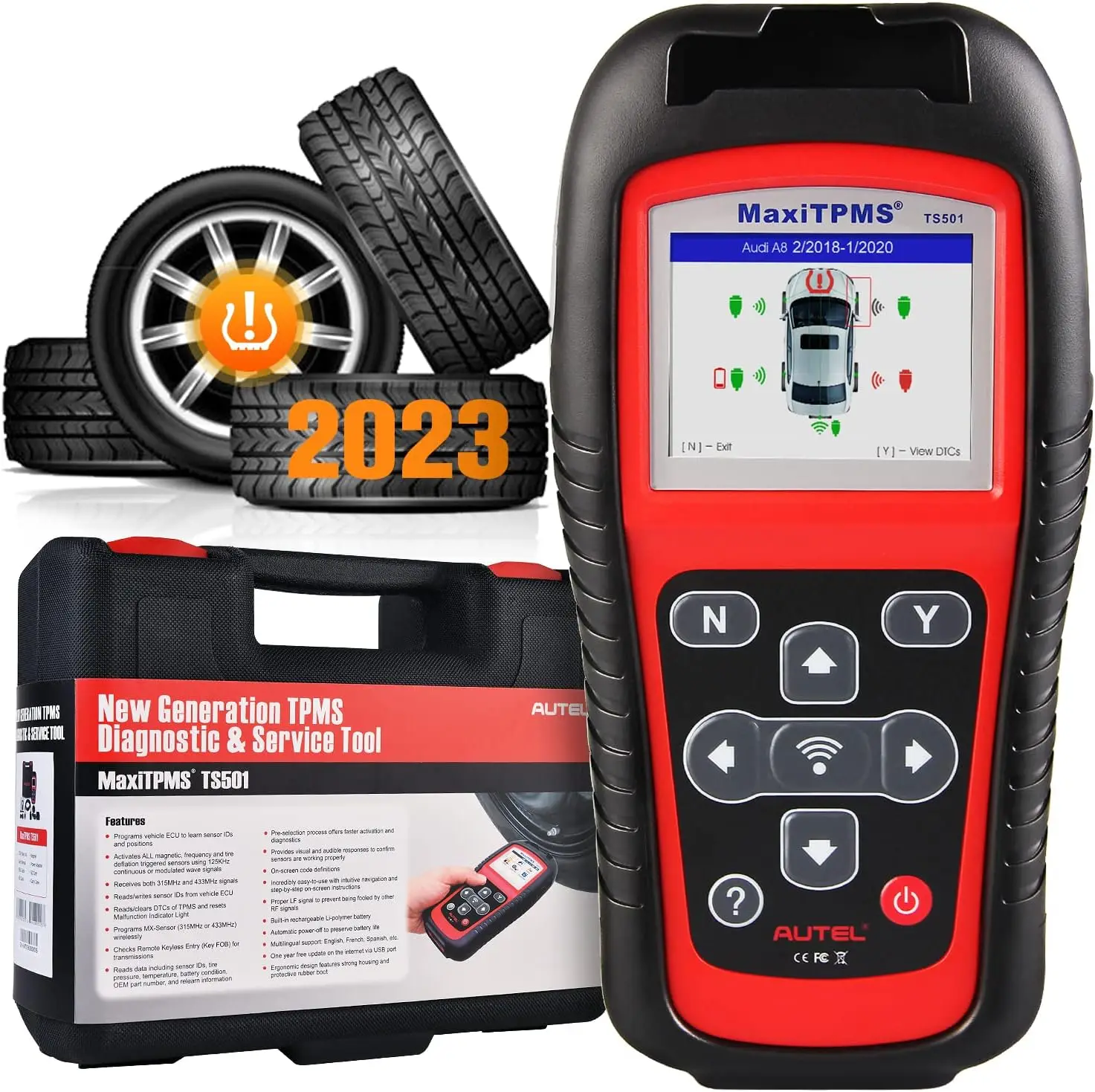 TS501 TPMS Programming Tool, 2023 Upgraded Car TPMS Scan Tool of TS408, TS401, Activate/Relearn All Known TPMS Sensors, Program 
TS501 TPMS Programming Tool, 2023 Upgraded Car TPMS Scan Tool of TS408, TS401, Activate/Relearn All Known TPMS Sensors, Program