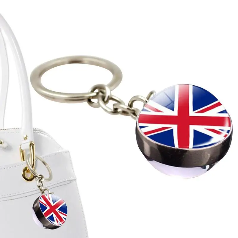 

London Keychain UK Key Rings Car Keychain Celebrate King Charles III Coronation London Flag For Car Key Suitcase Handbag