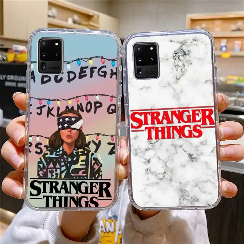 

S-Stranger-Things Phone Case For Samsung Galaxy S10 S10e A70 Edge S22 S23 Plus Ultra Note10 Transparent Cove