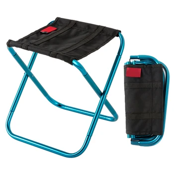 Outdoor Convenient Folding Picnic Camping Stool Mini Storage Fishing Chair Ultra-Light Aluminum Alloy Furniture