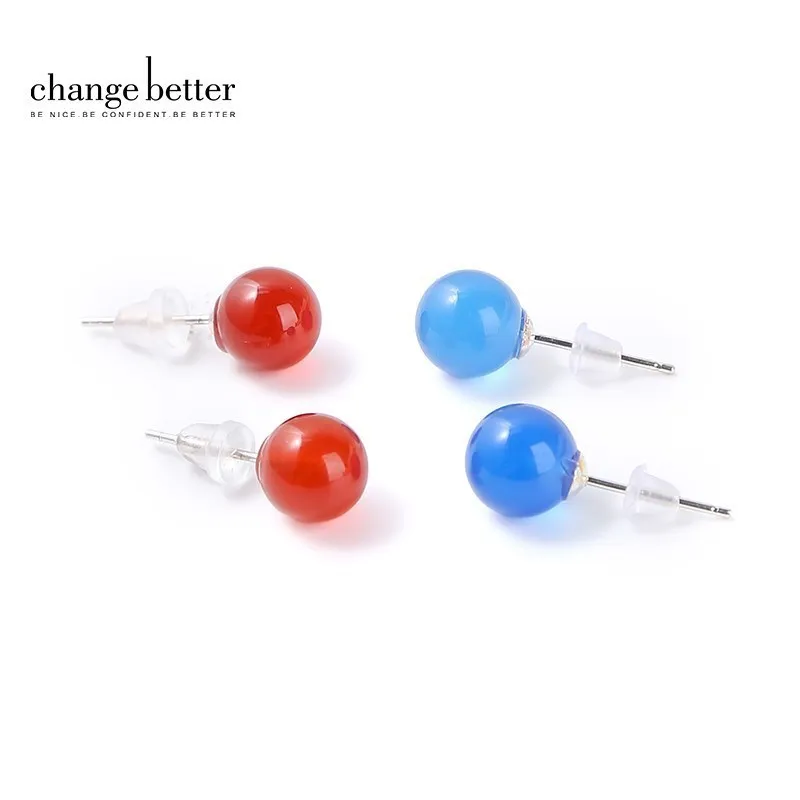 CHANGE BETTER Natural Red Agate Bead Silver Plated Stud Earrings Women Elegant Reiki Healing Gemstone Charm Jewelry Girls Gift
CHANGE BETTER Natural Red Agate Bead Silver Plated Stud Earrings Women Elegant Reiki Healing Gemstone Charm Jewelry Girls Gift