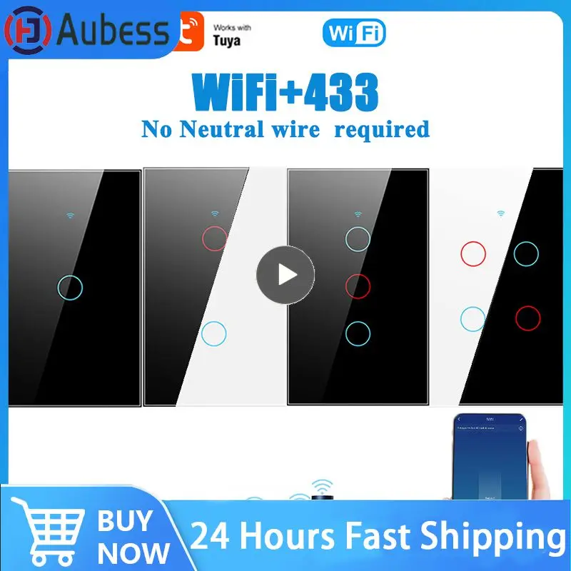 Wifi Rf433 Wireless Switch 120 Type Timing Touch Control Switch 10a 1/2/3/4 Gang Tuya Work With Alexa And Google Home
Wifi Rf433 Wireless Switch 120 Type Timing Touch Control Switch 10a 1/2/3/4 Gang Tuya Work With Alexa And Google Home