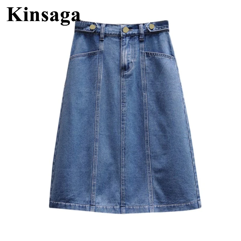 Summer High Elastic Waist Mid Length Striped A-line Denim Skirt 2XL Elegant Women Korean Fashion Casual Pleated Midi Jeans Skirt
Summer High Elastic Waist Mid Length Striped A-line Denim Skirt 2XL Elegant Women Korean Fashion Casual Pleated Midi Jeans Skirt