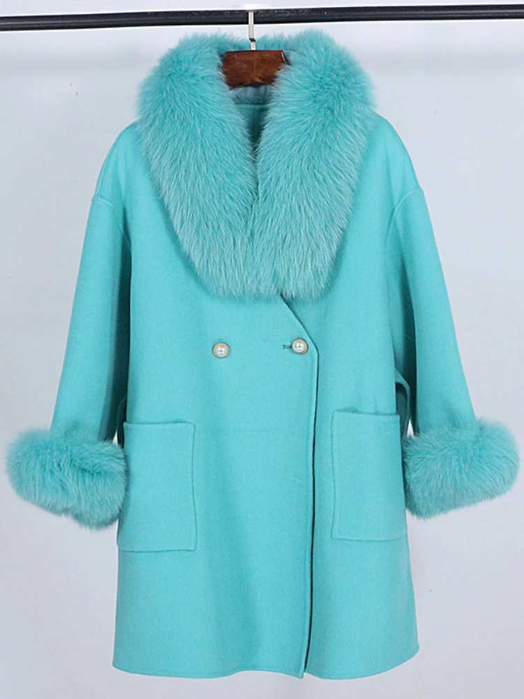 OFTBUY 2022 Cashmere Wool Blends Winter Jacket Women Real Fur Coat Natural Fox Fur Collar Scarf Collar Outerwear Streetwear New
OFTBUY 2022 Cashmere Wool Blends Winter Jacket Women Real Fur Coat Natural Fox Fur Collar Scarf Collar Outerwear Streetwear New