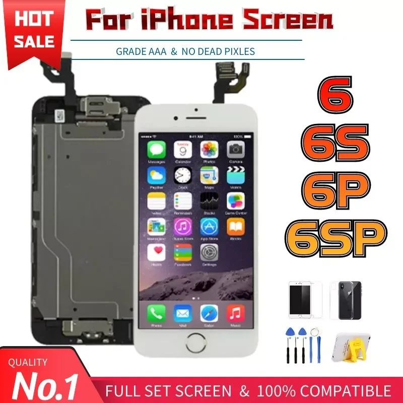 Complete LCD For iPhone 6 6S Plus Display LCD Touch Screen Digitizer Assembly Replacement Full Set Ecran with Home Button+Camera
Complete LCD For iPhone 6 6S Plus Display LCD Touch Screen Digitizer Assembly Replacement Full Set Ecran with Home Button+Camera