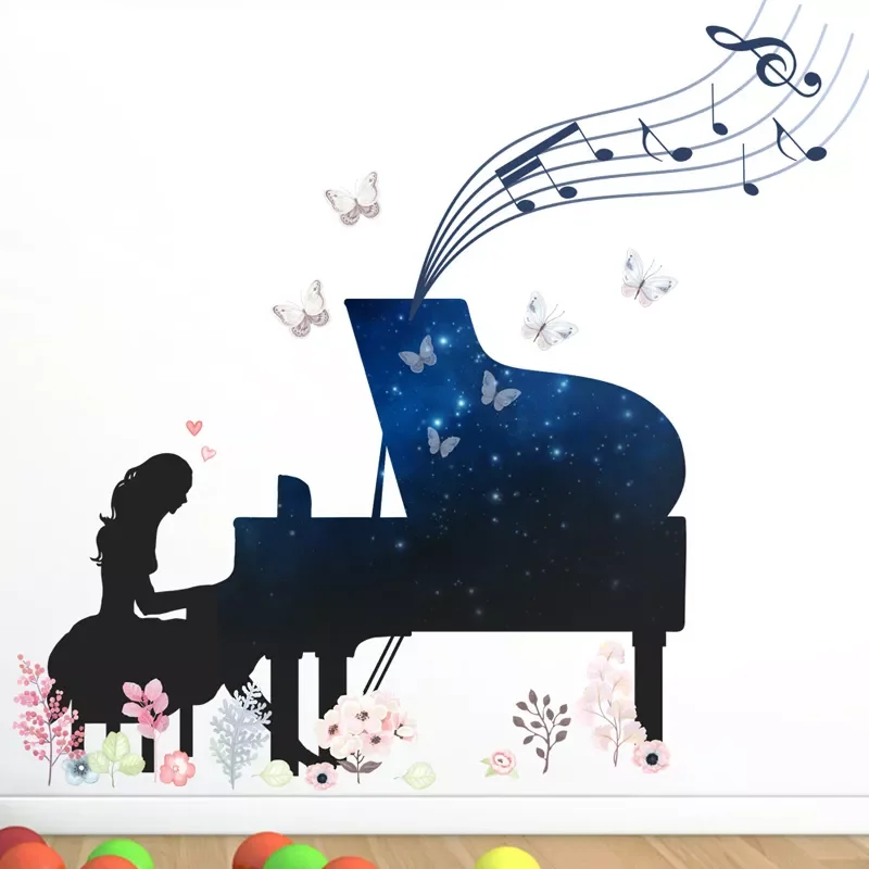 NEW2022 Blue star Piano girl Wall Sticker Butterfly flower for Home Decor kids room bedroom Nursery Background Mural art Decals
NEW2022 Blue star Piano girl Wall Sticker Butterfly flower for Home Decor kids room bedroom Nursery Background Mural art Decals
