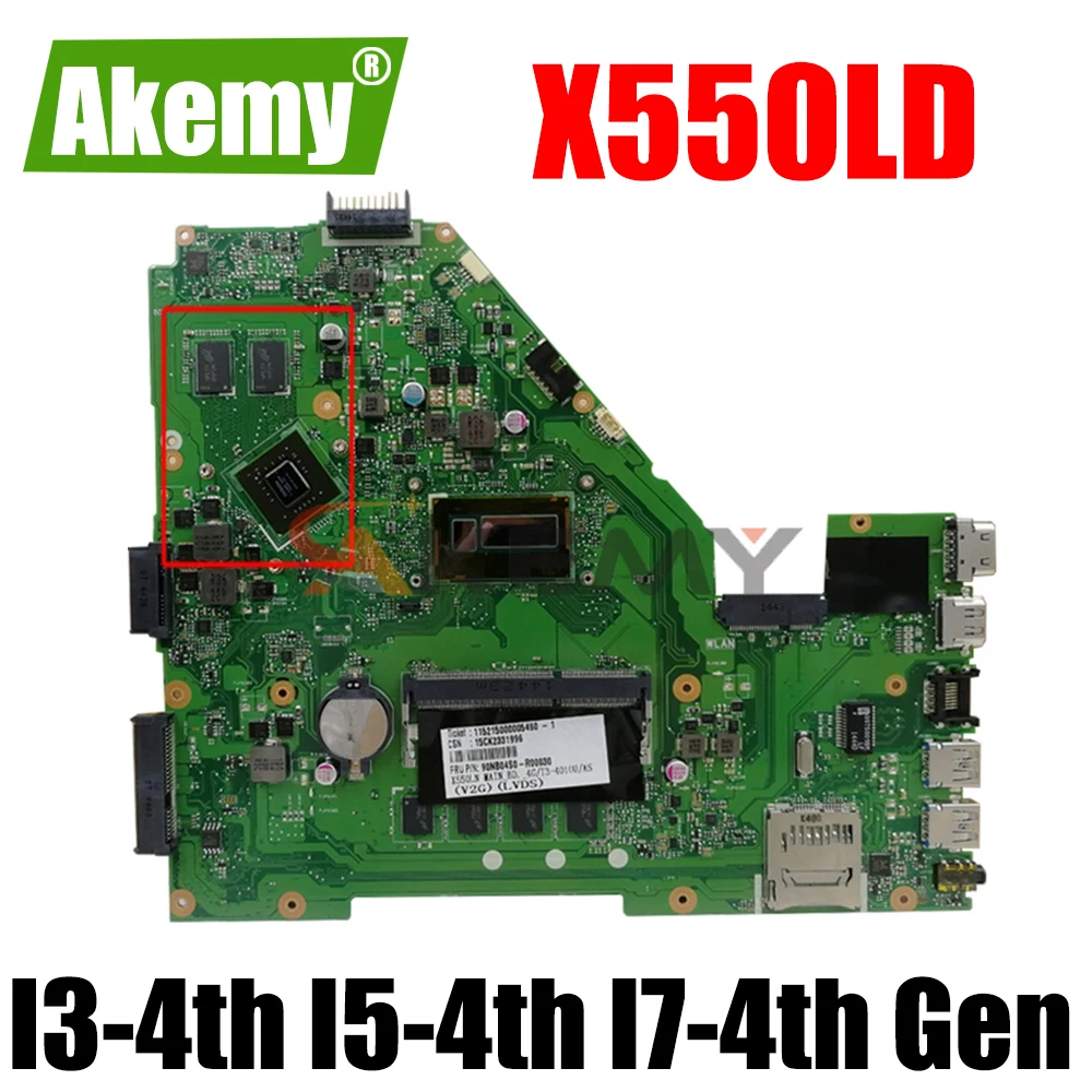 X550LD Mainboard for ASUS X550L X550LC A550L Y581L W518L X550LN I3-4th Gen I5-4th Gen I7-4th Gen 4GB RAM Laptop Motherboard
X550LD Mainboard for ASUS X550L X550LC A550L Y581L W518L X550LN I3-4th Gen I5-4th Gen I7-4th Gen 4GB RAM Laptop Motherboard