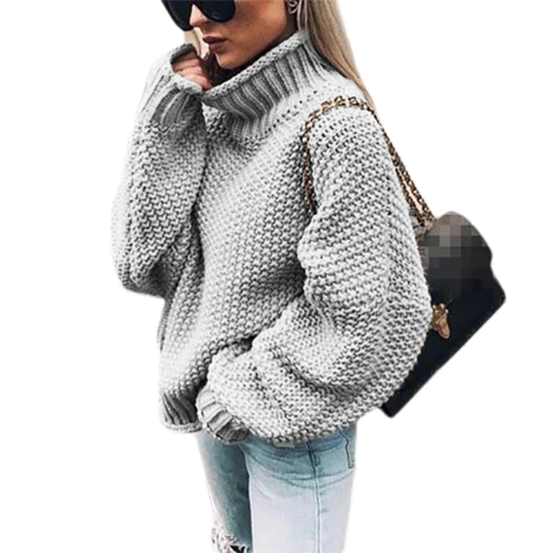 Women Autumn Batwing Long Sleeve Sweater Turtleneck Solid Color Chunky Cable Knit Pullover Tops Oversized Loose Jumper Shirt
Women Autumn Batwing Long Sleeve Sweater Turtleneck Solid Color Chunky Cable Knit Pullover Tops Oversized Loose Jumper Shirt