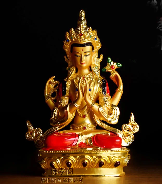 WHOLESALE BUDDHIST SUPPLIES # BLESS SAFE GOOD LUCK PROTECTION-BUDDHA GILDING 14.5CM SHADAKSHARI AVALOKITESVARA BUDDHA STATUE
WHOLESALE BUDDHIST SUPPLIES # BLESS SAFE GOOD LUCK PROTECTION-BUDDHA GILDING 14.5CM SHADAKSHARI AVALOKITESVARA BUDDHA STATUE