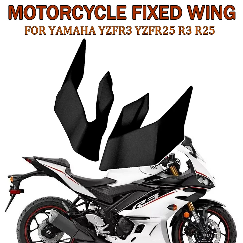 Motorcycle Fixed Wind Wing For Yamaha YZF-R3 YZF-R25 R3 R25 2019 2020 2021 2022 Aerodynamic Winglets Windshield Fairing Black 
Motorcycle Fixed Wind Wing For Yamaha YZF-R3 YZF-R25 R3 R25 2019 2020 2021 2022 Aerodynamic Winglets Windshield Fairing Black