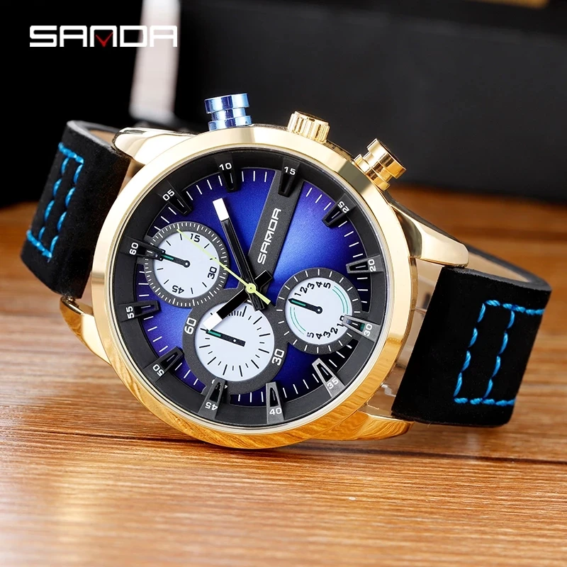 Часы SANDA мужские Кварцевые водонепроницаемые с большим циферблатом и ремешком, 5007 
Часы SANDA мужские Кварцевые водонепроницаемые с большим циферблатом и ремешком, 5007
