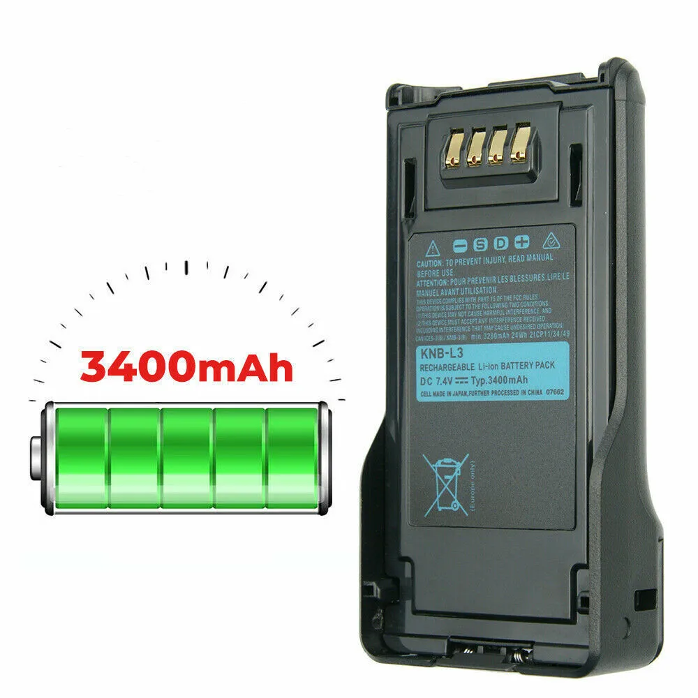 

KNB-L3 3400mAh Li-ion Battery For NX-5000 NX-5200 NX-5300 TK-5230 Mobile Radio Communication