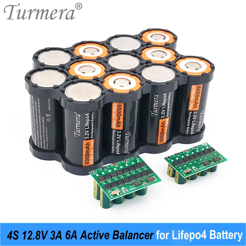 Turmera 4S 12.8V 3A 6A Active Equalizer Balancer for 90Ah 100Ah 200Ah 280AH 320Ah Lifepo4 Battery or 12V Solor System Energy Use
Turmera 4S 12.8V 3A 6A Active Equalizer Balancer for 90Ah 100Ah 200Ah 280AH 320Ah Lifepo4 Battery or 12V Solor System Energy Use
