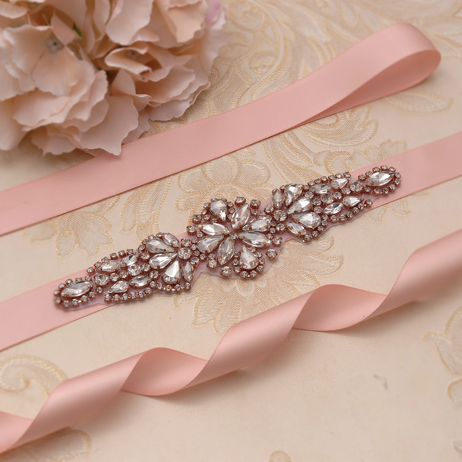 MissRDress Elegant Bridal Belt Rhinestone Bridal Sash Rose Gold Crystal Flower Wedding Sash For Wedding Bridesmaids Dress JK891
MissRDress Elegant Bridal Belt Rhinestone Bridal Sash Rose Gold Crystal Flower Wedding Sash For Wedding Bridesmaids Dress JK891