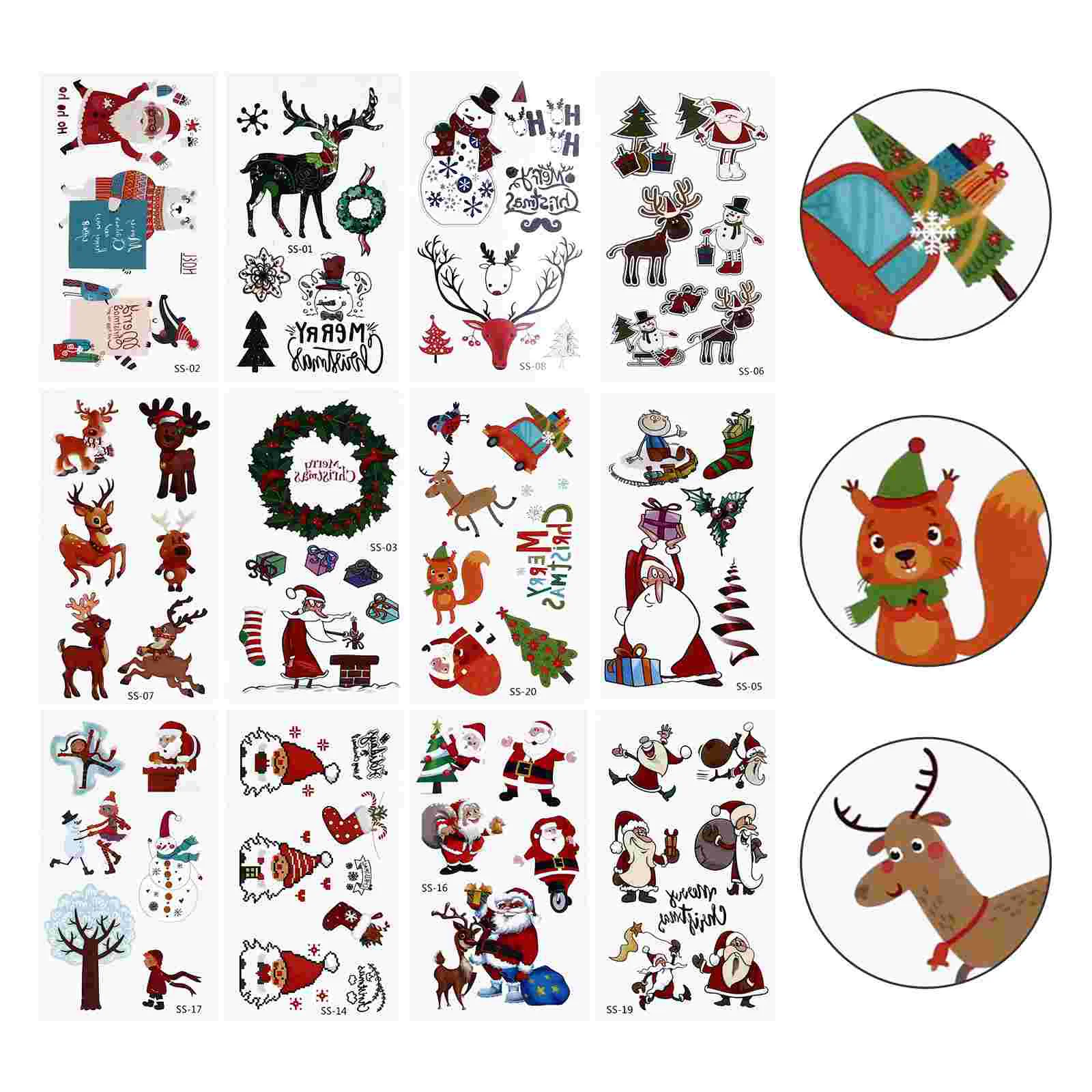 30 Sheets Chic Cartoon Kids Decals Xmas Body Decals Xmas Stickers 
30 Sheets Chic Cartoon Kids Decals Xmas Body Decals Xmas Stickers