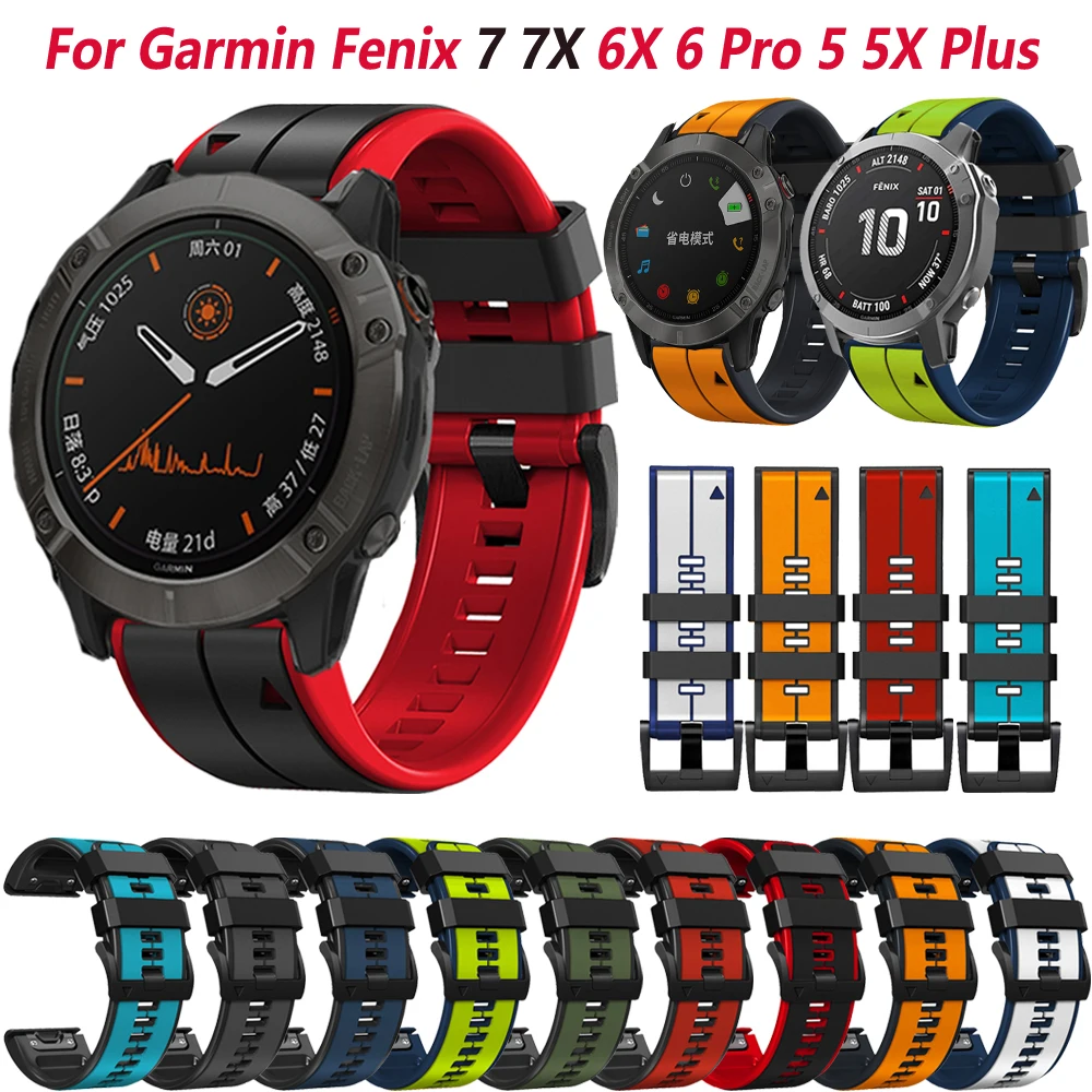 

22/26mm Quickfit Strap For Garmin Epix Gen 2 Fenix 7 7X 5 5X Plus 6 6X Pro 935 945 3 3HR Silicone Smartwatch Wrist Band Bracelet
