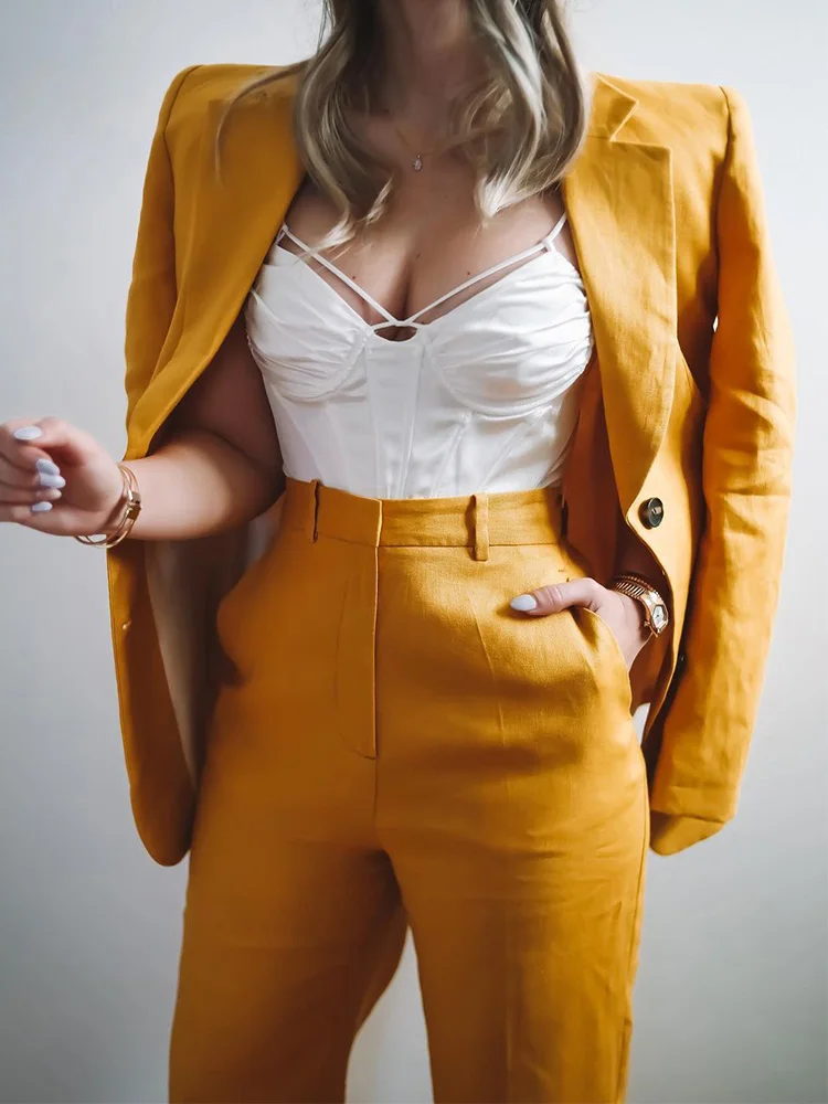 Sets Womens Outfits 2022 Fashion Cotton Linen Pants Sets Office Elegant Blazer And Straight Leg Trouses Co Ord Set Women Suits
Sets Womens Outfits 2022 Fashion Cotton Linen Pants Sets Office Elegant Blazer And Straight Leg Trouses Co Ord Set Women Suits