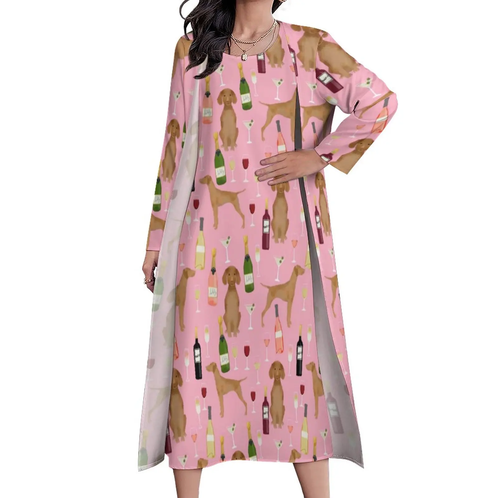 Wine Lover Dress Vizsla Dog Print Vintage Maxi Dress Korean Fashion Boho Beach Long Dresses Female Two Piece Oversized Vestido
Wine Lover Dress Vizsla Dog Print Vintage Maxi Dress Korean Fashion Boho Beach Long Dresses Female Two Piece Oversized Vestido