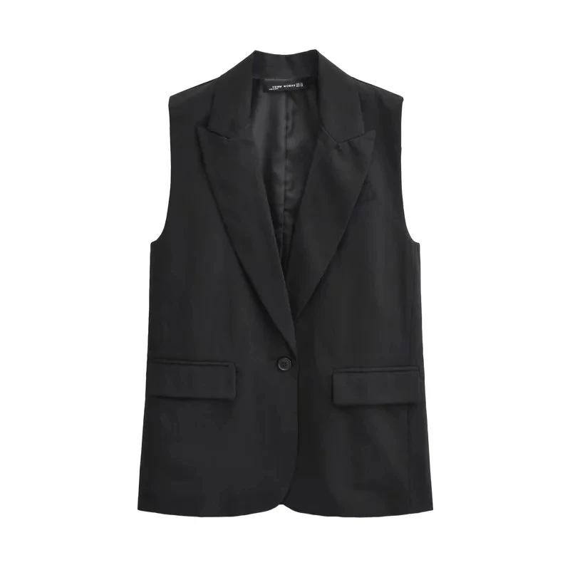 Весенние черные жилеты на одной пуговице wpmen, блейзер без рукавов, повседневный Свободный жилет, зимняя куртка 2022 
Весенние черные жилеты на одной пуговице wpmen, блейзер без рукавов, повседневный Свободный жилет, зимняя куртка 2022