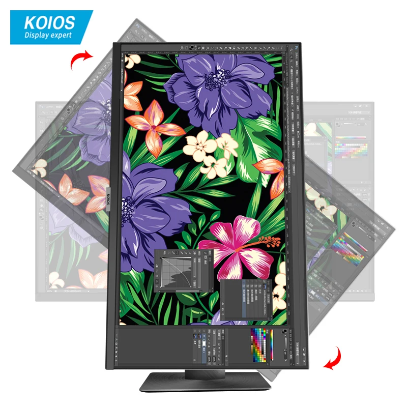 

KOIOS 27 Inch 4K Computer Monitor 60Hz Design Office LCD Display IPS Screen 3840*2160 HDR Lift & Rotate Stand PC Monitors Black