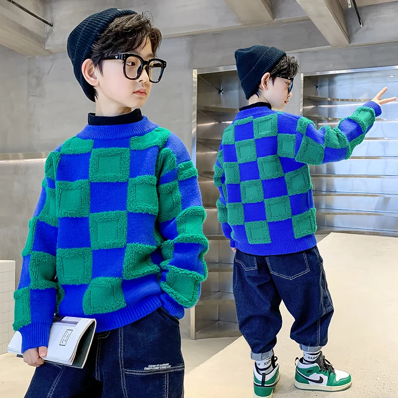 Boys Sweater 2021 Autumn Winter boys plaid sweater Children Sweaters Toddler Pullover Kids Knitted Clothes 3 4 6 8 9 10 12 14y
Boys Sweater 2021 Autumn Winter boys plaid sweater Children Sweaters Toddler Pullover Kids Knitted Clothes 3 4 6 8 9 10 12 14y