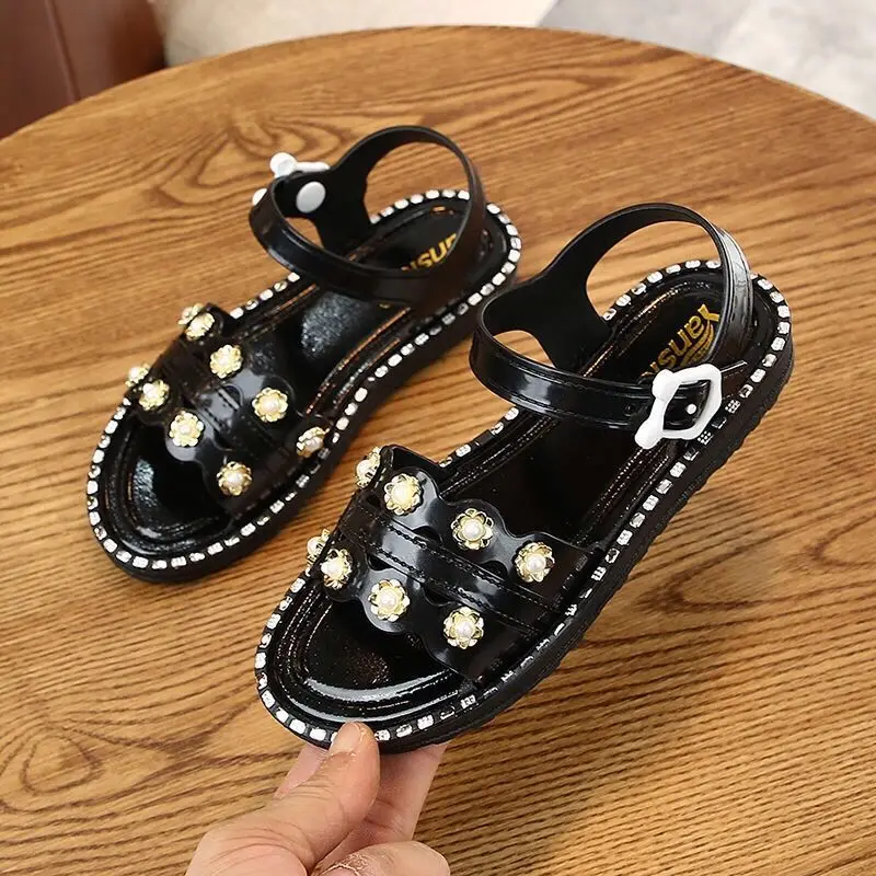 Summer Children Sandals Size 24-36 Girls Fashion Pearl Beach Shoes Floral Flat Sandals Student shoes Pink Red Princess Shoes
Summer Children Sandals Size 24-36 Girls Fashion Pearl Beach Shoes Floral Flat Sandals Student shoes Pink Red Princess Shoes