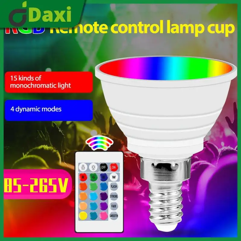 

LED Lamp Cup Lighting Bulbs Remote Control Colorful E27RGB Lamp Cup Smart Color GU10 Color Background Decorative Downlight