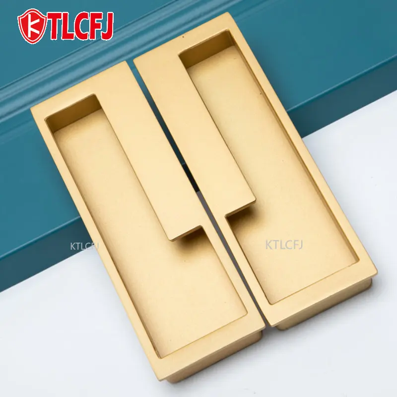 

Ktlcfj Black Invisible Handle Embedded Concealed Kitchen Cabinet Door Wardrobe Drawer Gold Modern Moving Door Handle