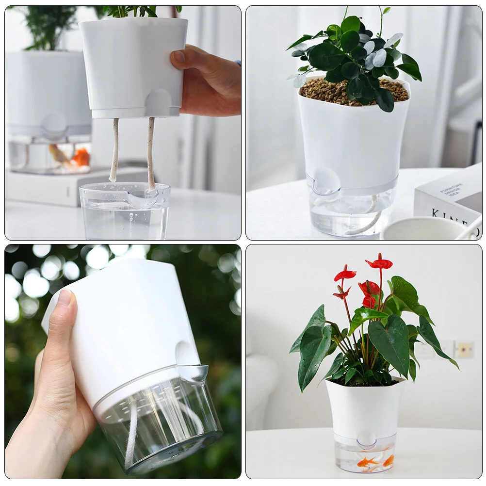 Plants Pots Automatic Water Absorbent Flower Self Watering Planters Indoor Violets 22X20CM Succulents White Plastic 
Plants Pots Automatic Water Absorbent Flower Self Watering Planters Indoor Violets 22X20CM Succulents White Plastic