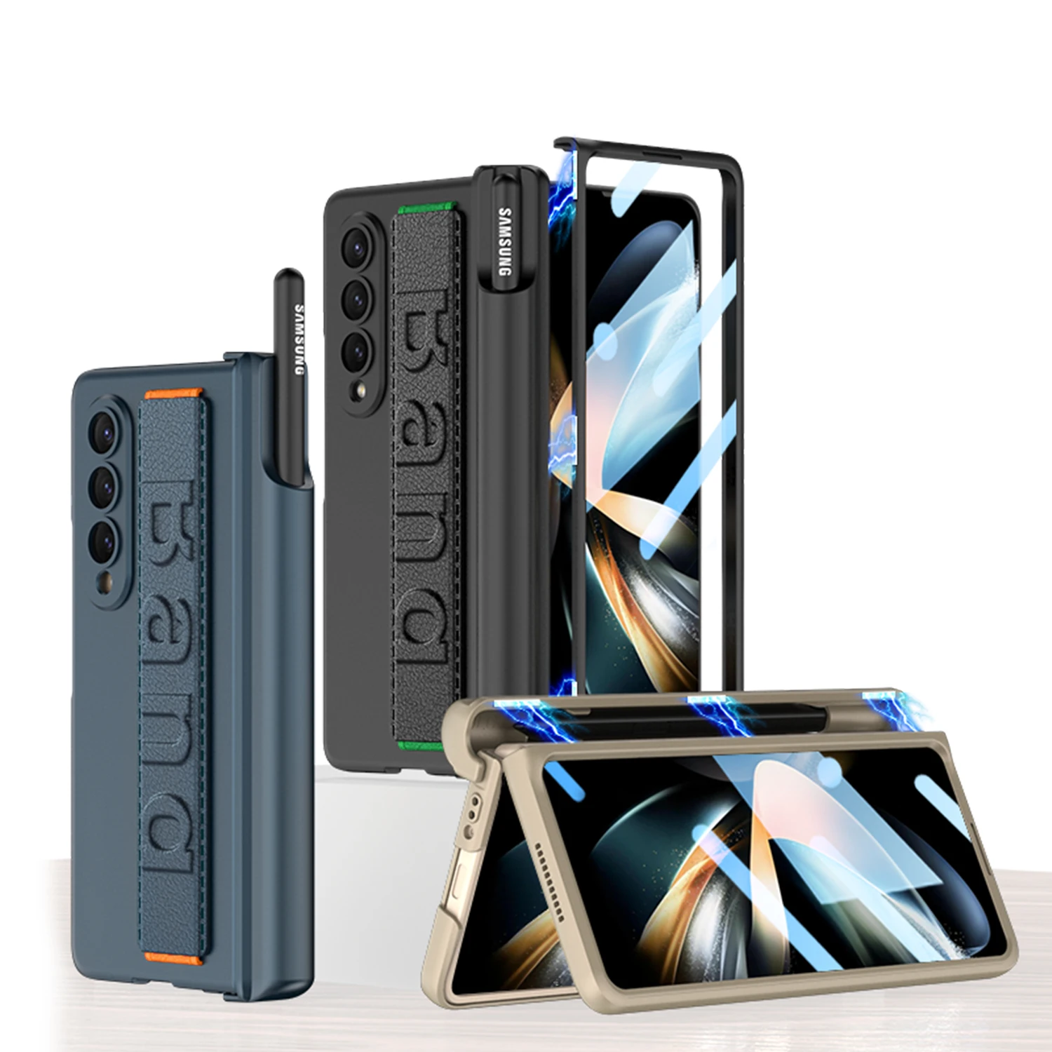 Anti-Shock Wristband Full Body Case for Samsung Galaxy Z Fold3 Fold 4 Fold4 Fold 3 Zfold4 Tempered Glass Protector Film Covers
Anti-Shock Wristband Full Body Case for Samsung Galaxy Z Fold3 Fold 4 Fold4 Fold 3 Zfold4 Tempered Glass Protector Film Covers