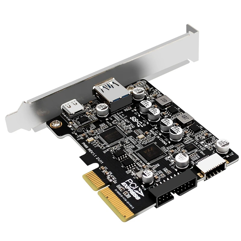 Плата расширения PCIE3.0 на USB A с портом Type-C и 19P/ 20P, плата высокоскоростного адаптера с полным интерфейсом 10 Гбит/с
Плата расширения PCIE3.0 на USB A с портом Type-C и 19P/ 20P, плата высокоскоростного адаптера с полным интерфейсом 10 Гбит/с