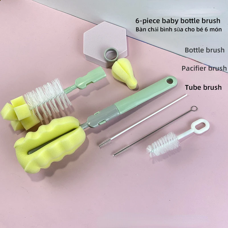 6pcs Set Bottle Brush 360 Degree Rotation Baby Pacifier Cup Nipple Cleaning Brushes Handheld Soft Head Sponge Baby Bottle Brush
6pcs Set Bottle Brush 360 Degree Rotation Baby Pacifier Cup Nipple Cleaning Brushes Handheld Soft Head Sponge Baby Bottle Brush