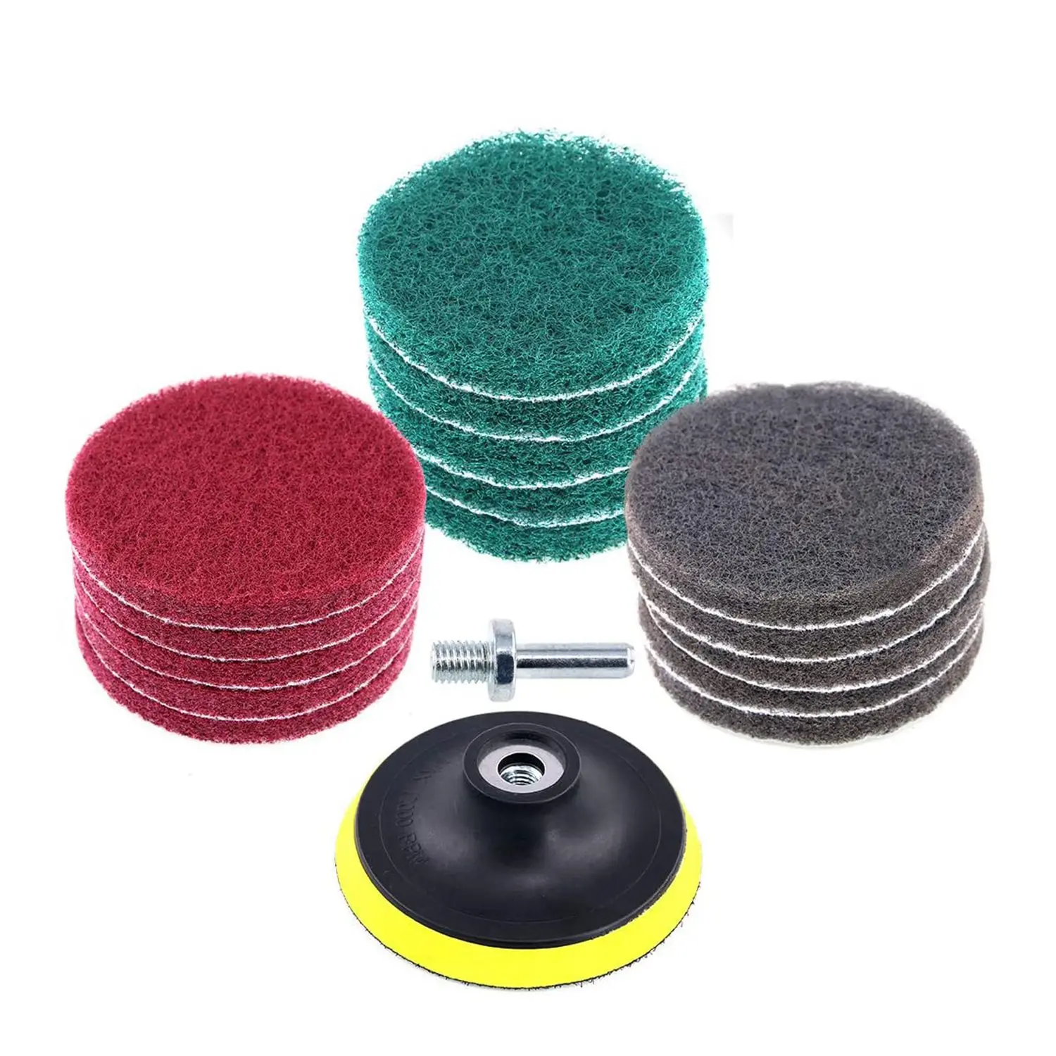 16Pcs 4 Inch Drill Power Brush Tile Scrubber Scouring Pad Cleaning Kit with 4 Inch Disc Pad Holder 3 Different Stiffness
16Pcs 4 Inch Drill Power Brush Tile Scrubber Scouring Pad Cleaning Kit with 4 Inch Disc Pad Holder 3 Different Stiffness