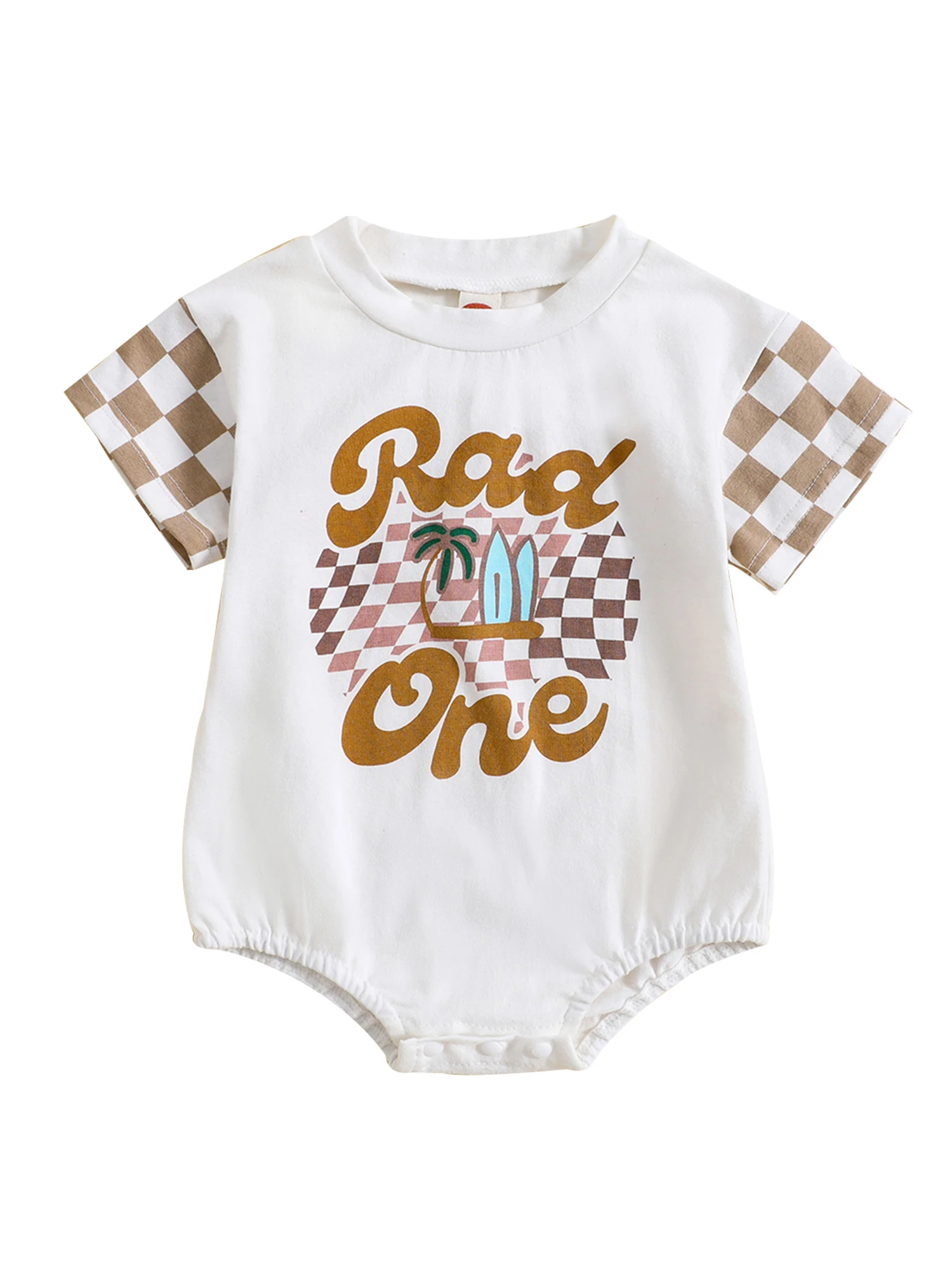 Baby Romper Short Sleeve Crew Neck Plaid Letters Print Summer Bodysuit Clothes for Girls Boys
Baby Romper Short Sleeve Crew Neck Plaid Letters Print Summer Bodysuit Clothes for Girls Boys