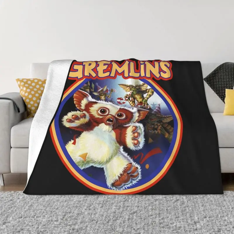 

Gremlin 84 Blanket Flannel Fleece Warm Gizmo 80s Movie Mogwai Monster Gremlins Throw Blankets for Office Bed Couch Bedspreads