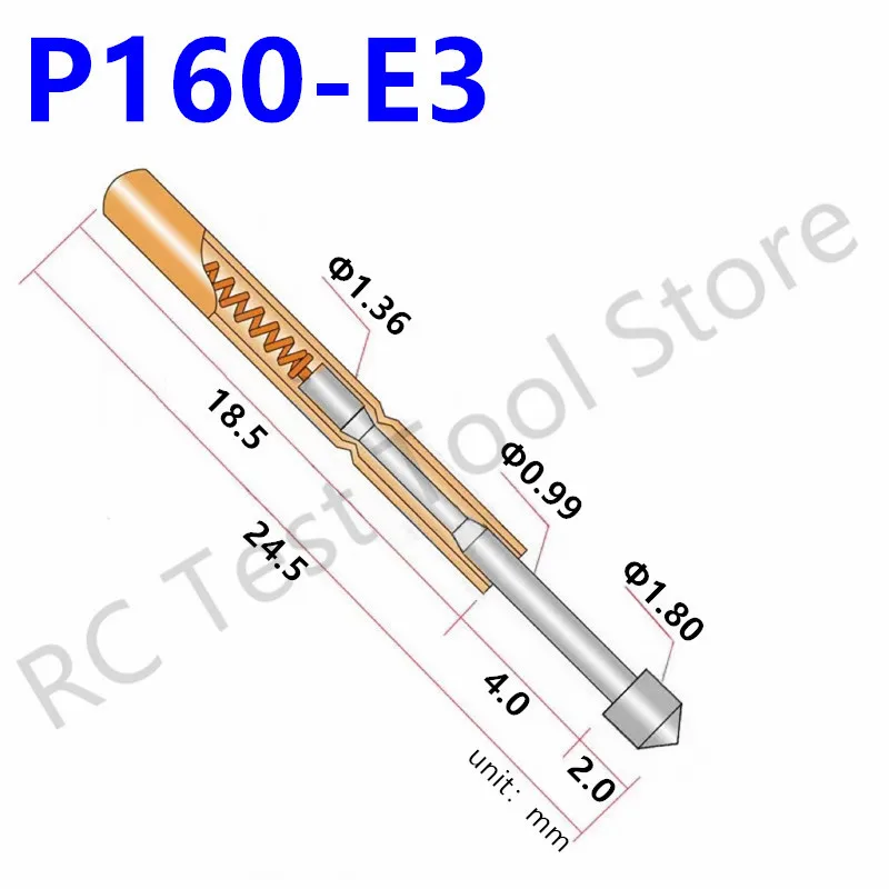 100PCS Spring Test Probe P160-E3 Test Pin P160-E Brass Test Probe Pogo Pin Sleeve Length 24.5mm Pin Head Dia 1.80mm Test Tool
100PCS Spring Test Probe P160-E3 Test Pin P160-E Brass Test Probe Pogo Pin Sleeve Length 24.5mm Pin Head Dia 1.80mm Test Tool