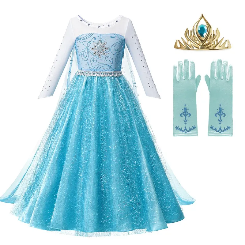 MUABABY Girls Elsa Dress Up With Train Children Beading Long Sleeve Snow Print Halloween Carnival Party Princess Costume Frocks
MUABABY Girls Elsa Dress Up With Train Children Beading Long Sleeve Snow Print Halloween Carnival Party Princess Costume Frocks