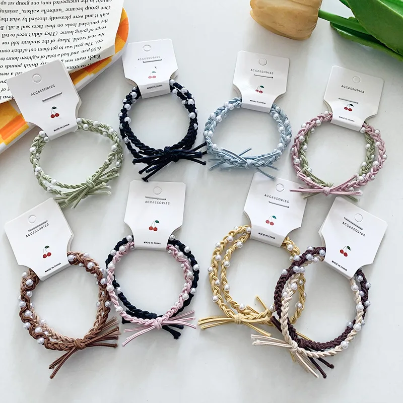 4pieces/set Hair Ties Pearl Braid Hair Ring Base Hair Rope Color Hair Rope New Simple Rubber Band Girl Hair Accessories
4pieces/set Hair Ties Pearl Braid Hair Ring Base Hair Rope Color Hair Rope New Simple Rubber Band Girl Hair Accessories