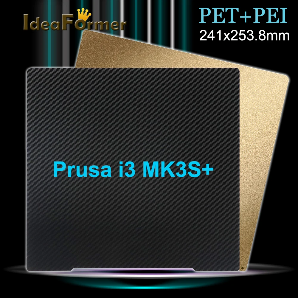 IdeaFormer New Double Heated Bed PET+PEI Spring Steel Sheet PEI Bed 241*253.8mm For Prusa i3 Mk3 Mk2.5 VORON SW 3D Printer 
IdeaFormer New Double Heated Bed PET+PEI Spring Steel Sheet PEI Bed 241*253.8mm For Prusa i3 Mk3 Mk2.5 VORON SW 3D Printer