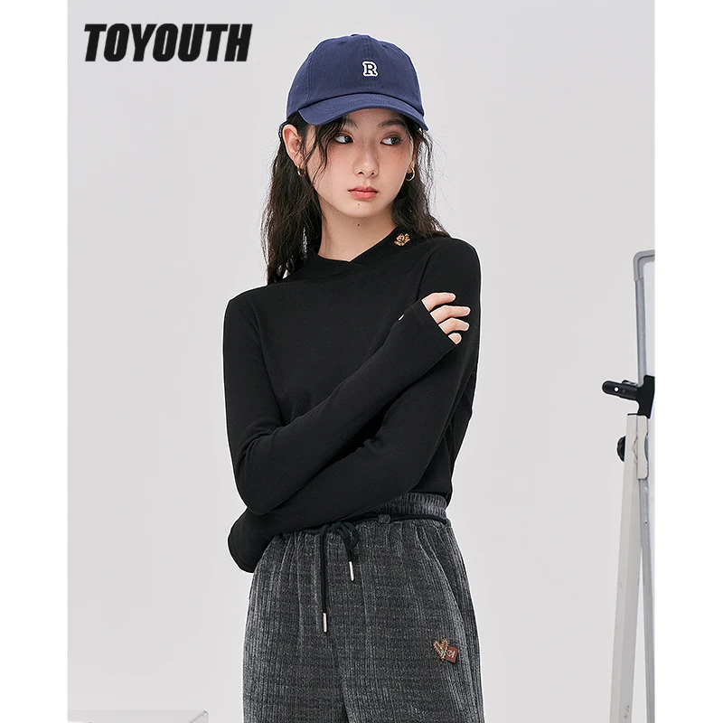 Toyouth Women Bottoming T-shirts 2022 Winter Long Sleeve Crossover Neckline Slim Fit Stretch Tees Dralon Basic All Match Tops
Toyouth Women Bottoming T-shirts 2022 Winter Long Sleeve Crossover Neckline Slim Fit Stretch Tees Dralon Basic All Match Tops