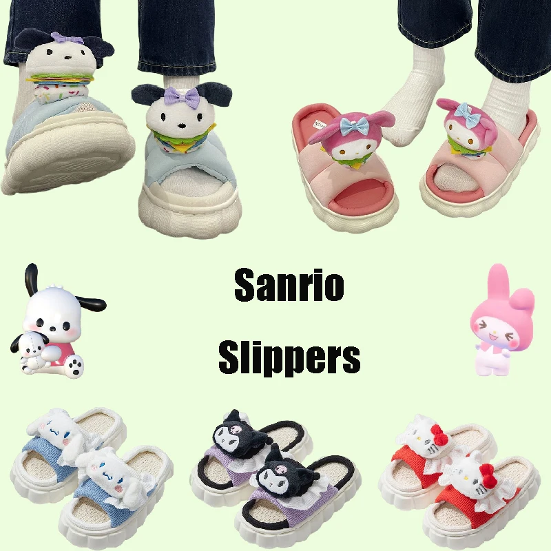 Симпатичные Тапочки Sanrio Kuromi, мой мелодия, Hello Kitty, помпон, пурин, понравилось, мультяшная Женская Нескользящая пляжная обувь с вентиляцией
Симпатичные Тапочки Sanrio Kuromi, мой мелодия, Hello Kitty, помпон, пурин, понравилось, мультяшная Женская Нескользящая пляжная обувь с вентиляцией