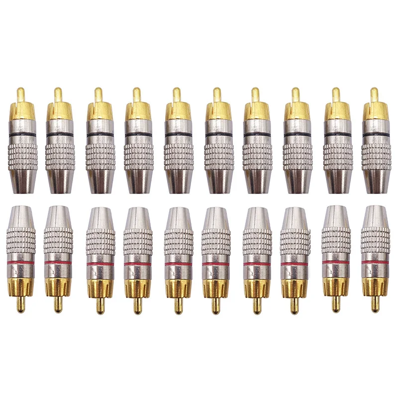 20pcs Gold Plated Soldering Audio Video RCA Male Plug Adapter Connector Plug Audio Socket Video Locking Cable Connector
20pcs Gold Plated Soldering Audio Video RCA Male Plug Adapter Connector Plug Audio Socket Video Locking Cable Connector
