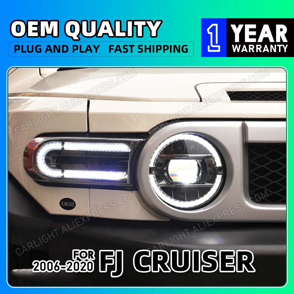 Светильник для Toyota FJ Cruiser 2007-2020, светодиодная фара DRL, светодиодный динамический поворотник, автомобильные аксессуары
Светильник для Toyota FJ Cruiser 2007-2020, светодиодная фара DRL, светодиодный динамический поворотник, автомобильные аксессуары