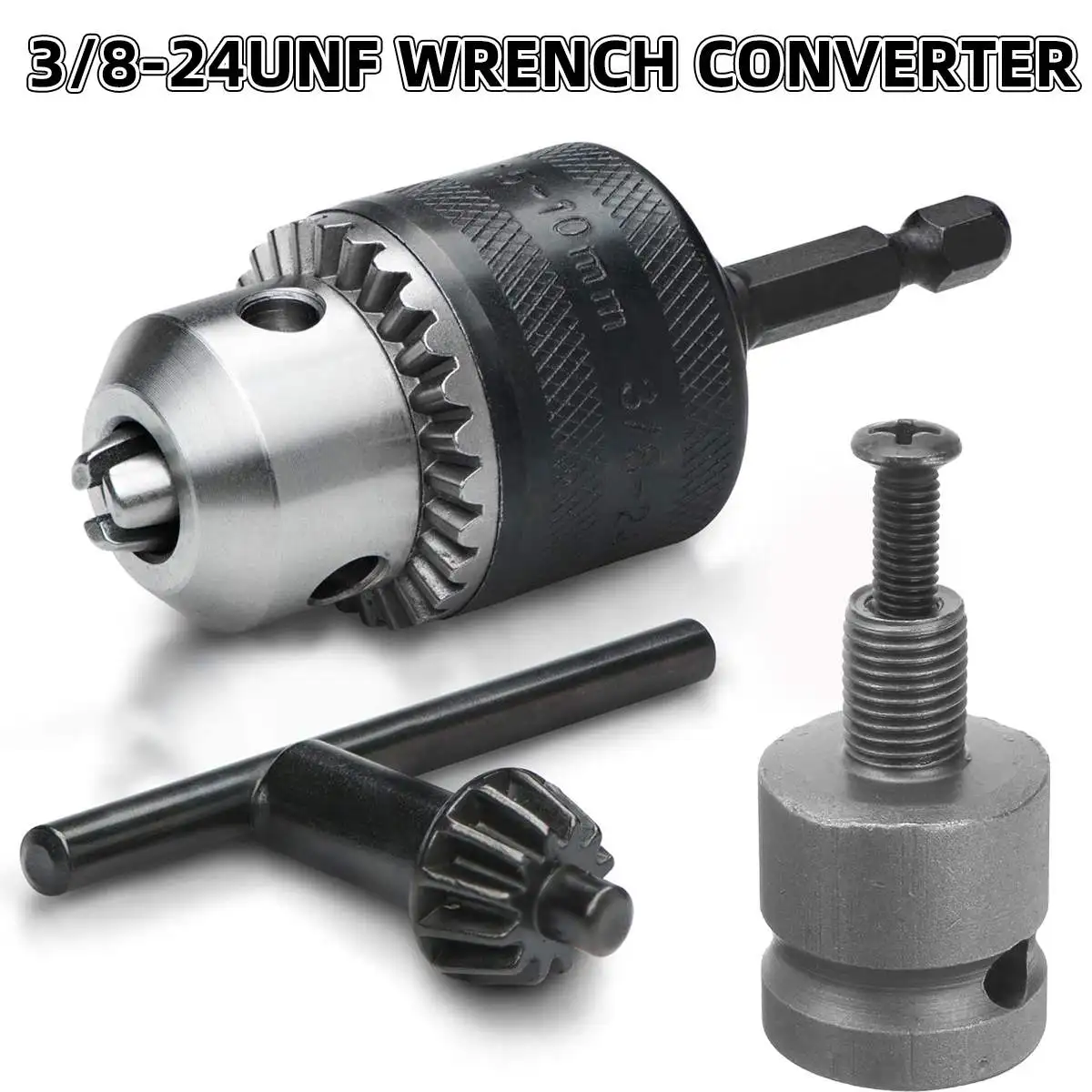 1.5mm-10mm 3/8" 24unf Self-Locking Keyless Drill Chuck Impact Wrench Conversion Self Tighten 1/2" Drill Chuck Adaptor 3/8-24unf
1.5mm-10mm 3/8" 24unf Self-Locking Keyless Drill Chuck Impact Wrench Conversion Self Tighten 1/2" Drill Chuck Adaptor 3/8-24unf