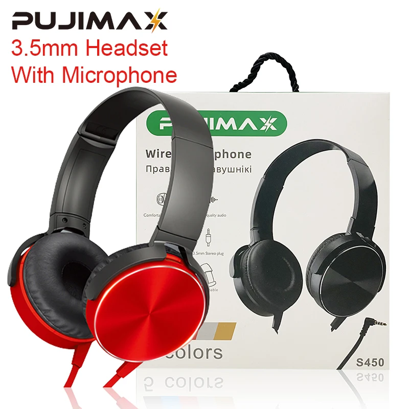 

PUJIMAX новые 3,5 мм Проводные Игровые наушники, игровая гарнитура с шумоподавлением, бас, HiFi Звук для смартфона, MP3 с микрофоном